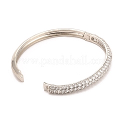 Brass Micro Pave Cubic Zirconia Bangles&nbsp;BJEW-F416-02P