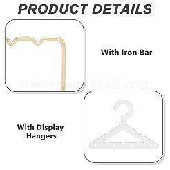 1 Set Golden Tone Iron Bar Dangle Earring Wooden Display Stands&nbsp;EDIS-FH0001-03