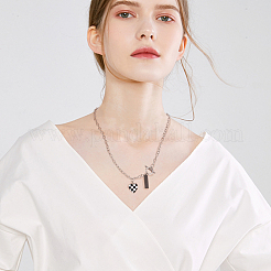 18Pcs 18 Style Alloy Curb & Paperclip & Herringbone Chain Necklaces Set&nbsp;NJEW-AN0001-43