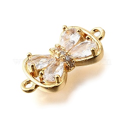 Brass Clear Cubic Zirconia Connector Charms&nbsp;KK-U065-04B-G