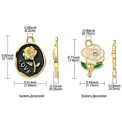 12Pcs 6 Styles Alloy Enamel Pendants&nbsp;FIND-FS0002-05