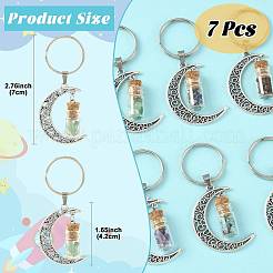 7Pcs Moon Alloy Pendant Decorations&nbsp;HJEW-FS00086
