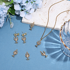 8Pcs Brass Micro Pave Cubic Zirconia Pendants&nbsp;KK-SC0007-85