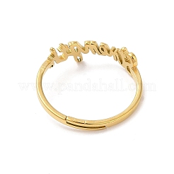 Ion Plating(IP) 304 Stainless Steel Word Adjustable Ring&nbsp;RJEW-L107-019G