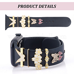 6Pcs 6 Style Zinc Alloy with Rhinestone Watch Loops Accesssories&nbsp;FIND-UN0003-38
