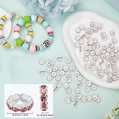 120Pcs Brass Rhinestone Spacer Beads&nbsp;FIND-SZ0003-70C