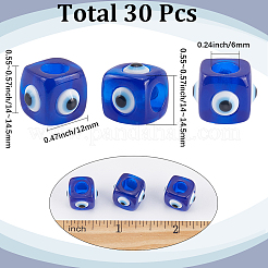 30Pcs Resin Evil Eye European Beads&nbsp;RESI-SC0006-12