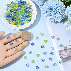 600Pcs 6 Colors Plating Transparent Acrylic Beads&nbsp;PACR-PA0001-14