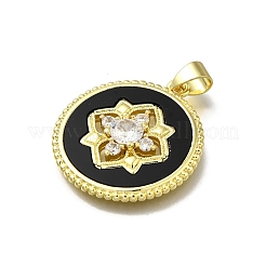 Brass Micro Pave Cubic Zirconia Pendants&nbsp;KK-C090-05B-01