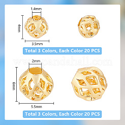120Pcs 6 Style Brass Beads&nbsp;KK-PH0006-82