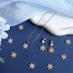 10Pcs 2 Colors Brass Micro Pave Clear Cubic Zirconia Pendants&nbsp;ZIRC-BBC0002-75