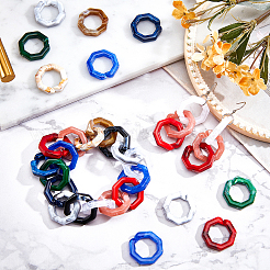 300g 10 Colors Acrylic Linking Rings&nbsp;OACR-PH0001-51