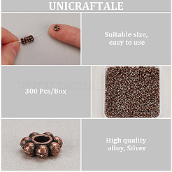 300Pcs Tibetan Style Alloy Beads Daisy Spacer Beads&nbsp;TIBEB-PH0005-30R