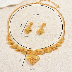 Vintage Alloy Hollow Rhombus Earrings & Necklaces Sets for Women&nbsp;ZD1633