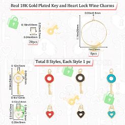 DIY Heart Padlock & Key Wine Glass Charm Making Kit&nbsp;DIY-BBC0001-18