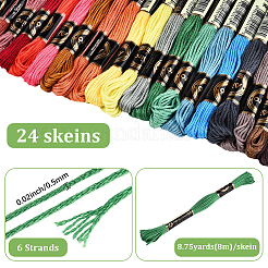 24 Skeins 24 Colors Polyester Sewing Thread&nbsp;OCOR-WH20074-10A