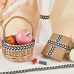 3Skeins Polyester Leaf Jacquard Ribbons&nbsp;SRIB-CY0001-20C