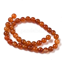 Round Natural Red Agate Bead Strands&nbsp;G-M257-10mm-26