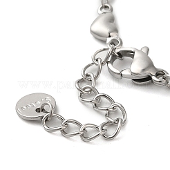 Non-Tarnish 304 Stainless Steel Heart Link Chain Bracelets for Women&nbsp;BJEW-K237-07P