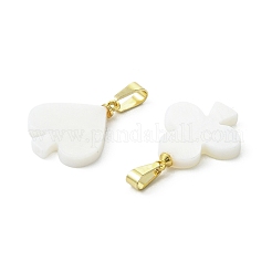 4Pcs 4 Stlyels Natural Freshwater Shell Pendants&nbsp;PALLOY-JF05614-02