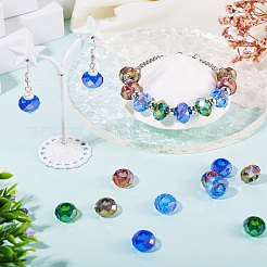 50Pcs 5 Colors Transparent Glass European Beads&nbsp;GPDL-TA0001-05