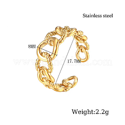 304 Stainless Steel Open Cuff Finger Ring&nbsp;EK4200-1