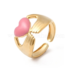 304 Stainless Steel Enamel Cuff Open Rings&nbsp;RJEW-E299-01A-G