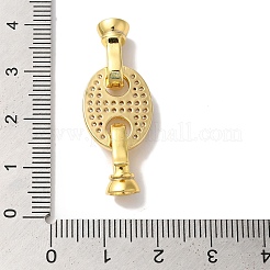 Coffee Bean Rack Plating Brass Micro Pave Clear Cubic Zirconia Fold Over Clasps&nbsp;KK-A225-10G