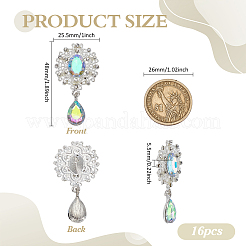 16Pcs Alloy Rhinestone Cabochons&nbsp;FIND-FG0004-26C