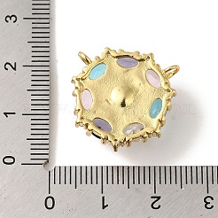 Rack Plating Brass Micro Pave Colorful Cubic Zirconia with Plastic Pearl Beads Pendants&nbsp;KK-P267-19G