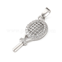 Brass Micro Pave Clear Cubic Zirconia Pendants&nbsp;CU-CBA2554-01P