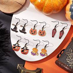 Halloween Alloy Enamel Dangle Earrings&nbsp;EJEW-JE06063