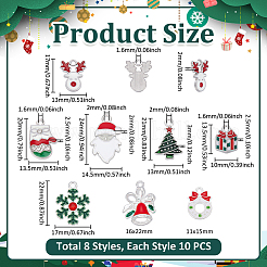 80Pcs 8 Styles Christmas Alloy Enamel Pendants&nbsp;ENAM-UN0001-29