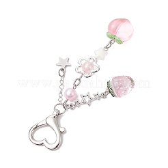 Peach Strawberry Acrylic & Resin Pendant Decorations&nbsp;HJEW-JM02373