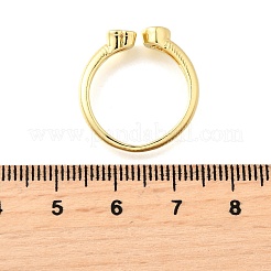 Brass Micro Pave Cubic Zirconia Cuff Rings for Women&nbsp;RJEW-F181-09G-01