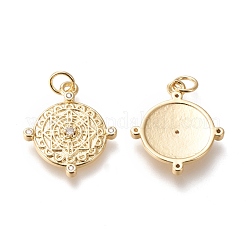 Brass Micro Pave Clear Cubic Zirconia Pendants&nbsp;KK-M209-08G