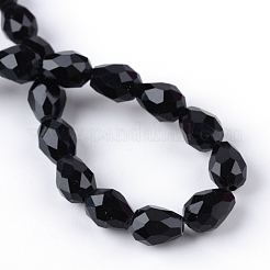 Transparent Glass Bead Strands&nbsp;X-GLAA-R024-6x8mm-12
