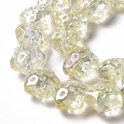Transparent Electroplate Glass Beads Strands&nbsp;GLAA-C025-01H