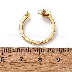Star Brass Micro Pave Clear Cubic Zirconia Cuff Cup Peg Ring Settings&nbsp;KK-NH0007-10G