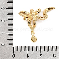 Brass Micro Pave Clear Cubic Zirconia Fold Over Clasps&nbsp;KK-C075-50G