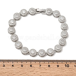 Brass Micro Pave Clear Cubic Zirconia Link Chain Bracelets for Women&nbsp;BJEW-H639-03P