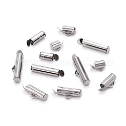 90Pcs 6 Style 304 Stainless Steel Slide On End Clasp Tubes&nbsp;STAS-YW0001-20