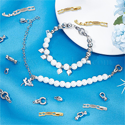 10Pcs 2 Colors Bowknot Rack Plating Brass Clear Cubic Zirconia Watch Band Clasps&nbsp;ZIRC-DC0001-10