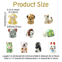11Pcs 11 Styles Handmade Printed Porcelain Beads&nbsp;PORC-CJ0001-26