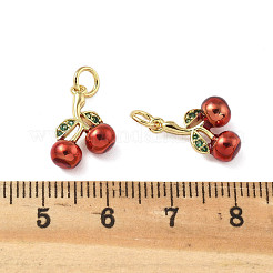 Brass Enamel Pendants&nbsp;KK-R229-07G-02