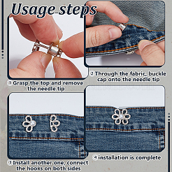14Pcs 10 Styles Bowknot & Butterfly & Flower Alloy Adjustable Jean Button Pins&nbsp;FIND-DR0001-78