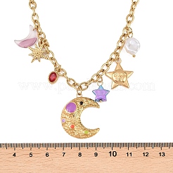 304 Stainless Steel with Plastic Bib Necklaces for Women&nbsp;NJEW-K300-04G