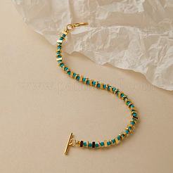 Synthetic Turquoise & Brass Beaded Bracelets for Women&nbsp;XC1263
