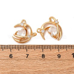 Brass Micro Pave Cubic Zirconia Pendants&nbsp;KK-Z112-21G