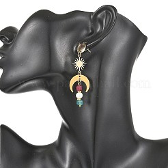 Natural Cultured Freshwater Pearl & Natural Multicolor Tourmaline Dangle Earrings&nbsp;EJEW-JE07459